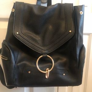 Zara black leather backpack